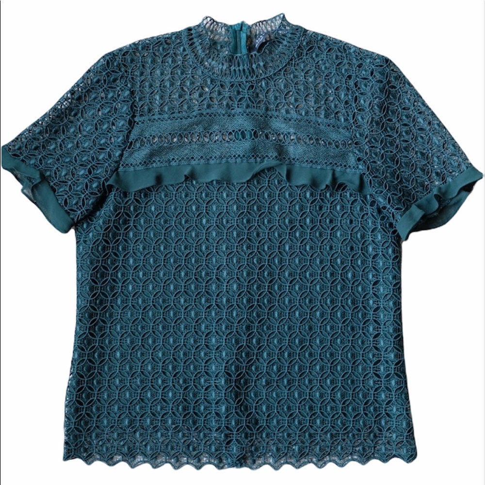 🍒Zara, Green Lace Top